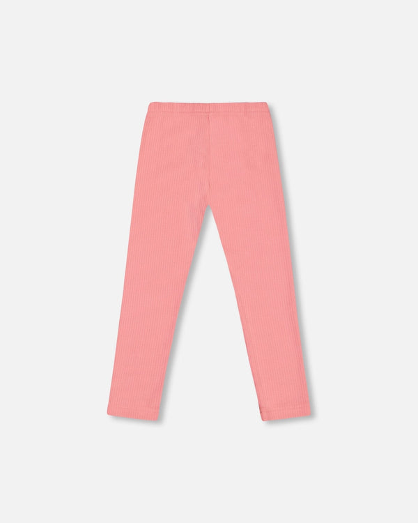 Flat Back Rib Leggings Coral Pink - G30E60_686