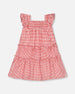 Smocked Layered Dress With Frill Sleeve Checked Pink - G30E89_000