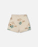 Printed French Terry Short Off-White And Koala - G30F26_096