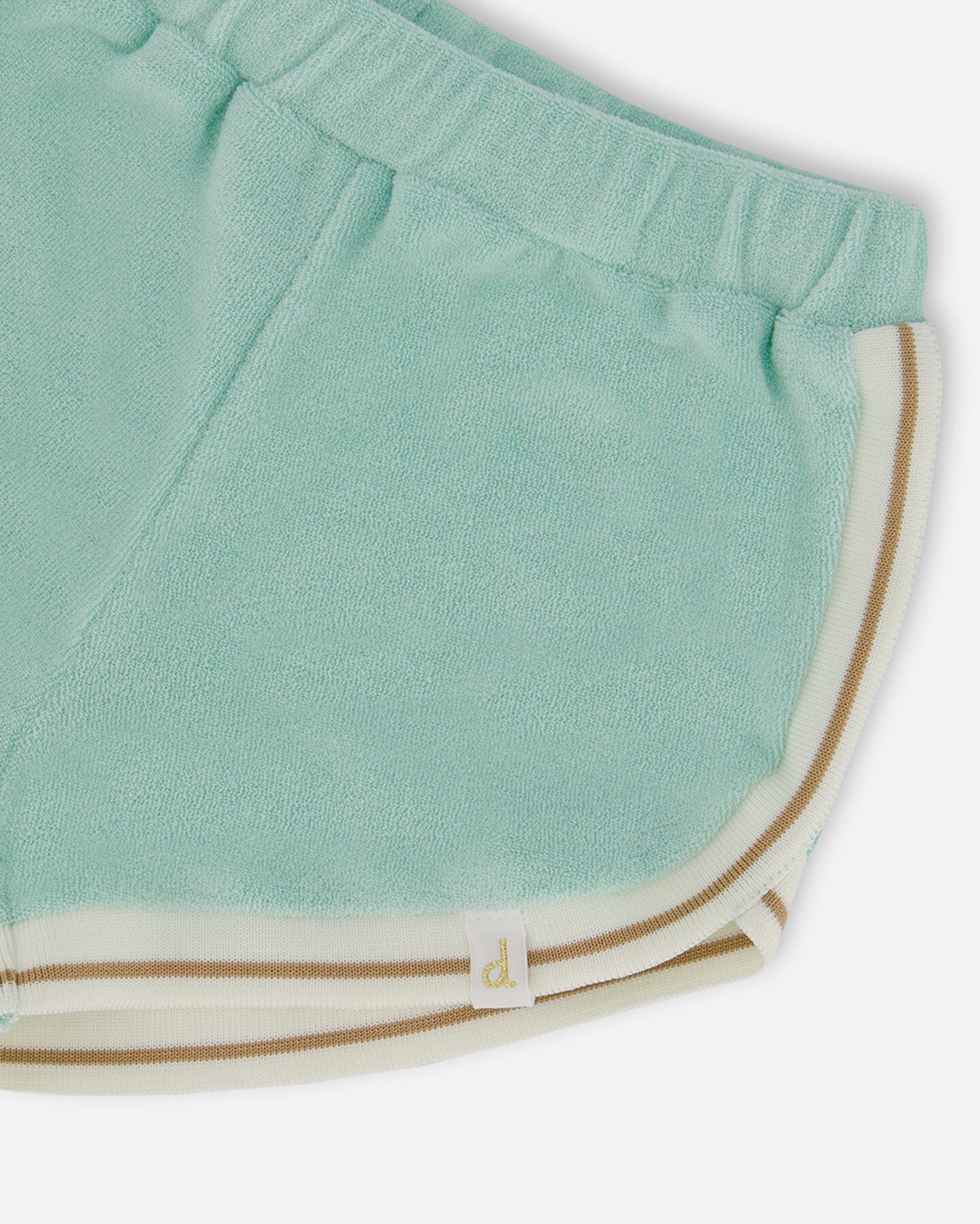 Terry Cloth Short Turquoise And Beige - G30F27_424