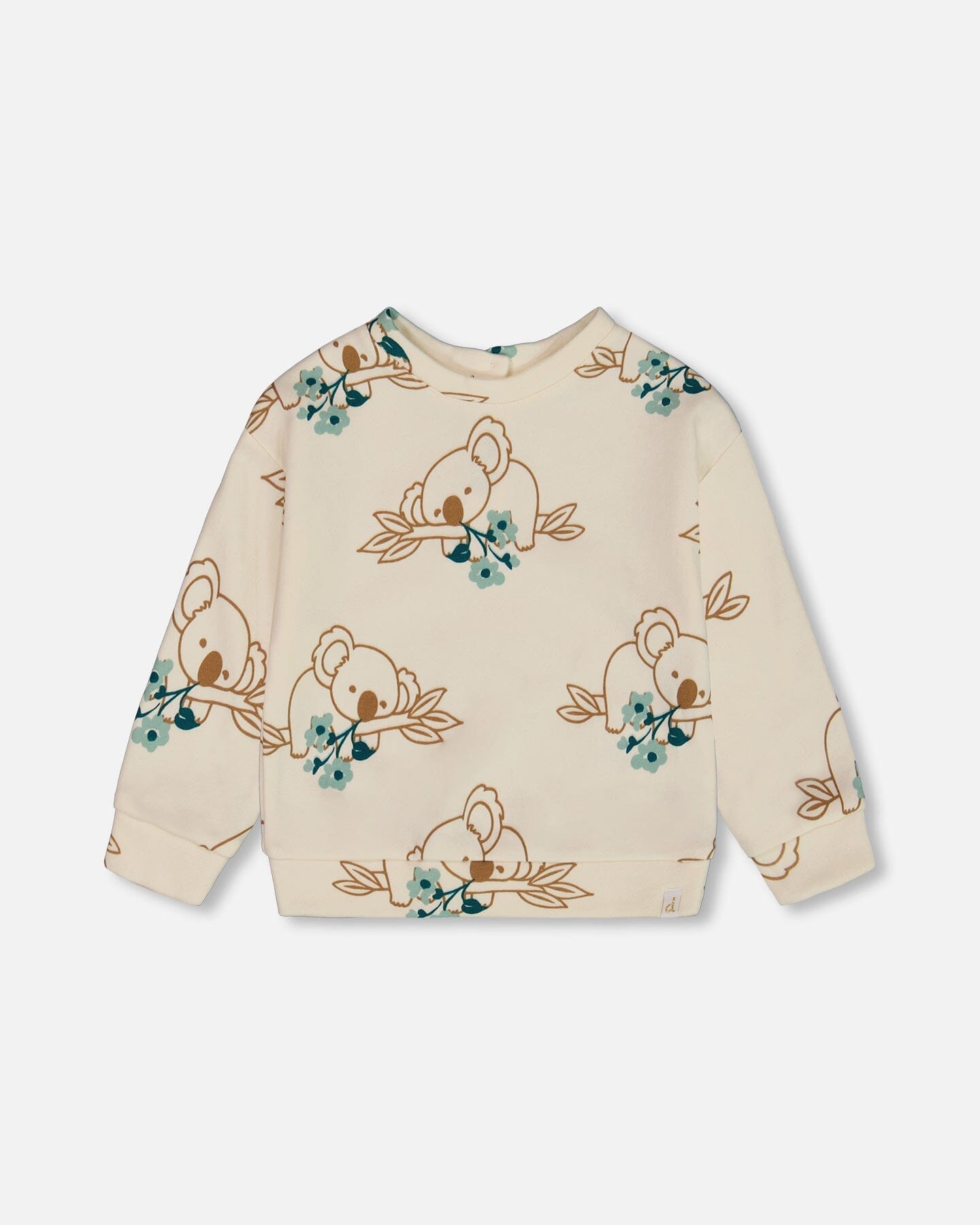 Printed French Terry Sweatshirt Off-White And Koala - G30F30_096