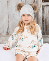 Printed French Terry Sweatshirt Off-White And Koala - G30F30_096