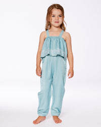 Chambray Jumpsuit With Embroidery Light Blue - G30F41_424