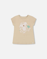 Organic Cotton Tee Beige And Cream Koala