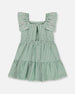 Chambray Dress With Embroidery Mint Green Striped - G30F88_410