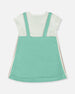 Terry Cloth Dress Turquoise And Off-White - G30F89_424