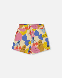 Printed French Terry Short Fruits On Yellow Background - G30G26_094