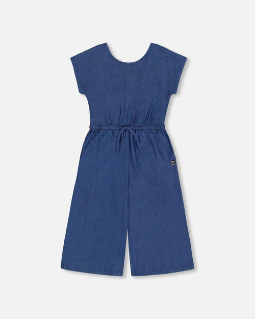 Chambray Jumpsuit Navy Blue - G30G41_098