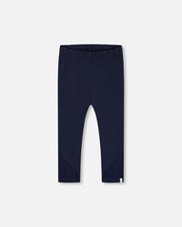 Organic Cotton Capri Leggings With Mesh Navy Blue - G30G60_481