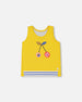 Organic Cotton Tank Top Yellow And Cherries - G30G70_230