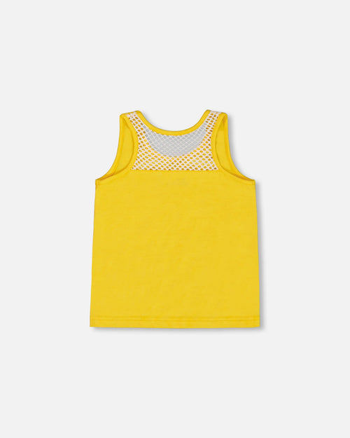 Organic Cotton Tank Top Yellow And Cherries - G30G70_230