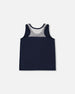 Organic Cotton Tank Top Navy Blue And Toucan - G30G70_481