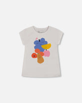 Organic Cotton Tee Fruits On White Background