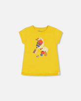 Organic Cotton Tee Yellow And Birds