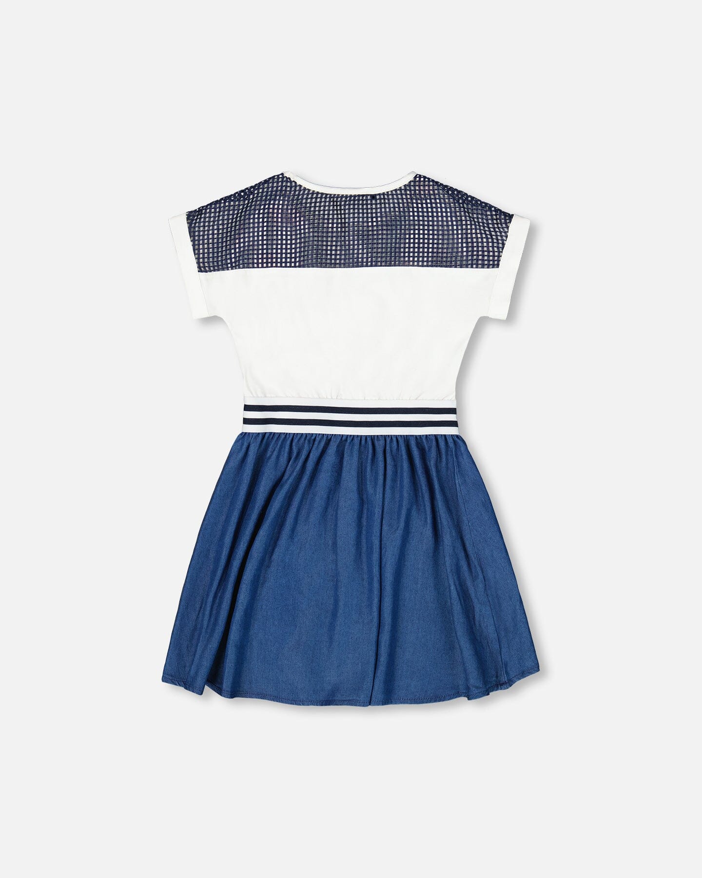 Bi-Material Organic Cotton And Chambray Dress Multicolored And Denim Dresses Deux par Deux 