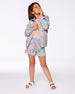 Printed French Terry Hoodie Cardigan Lilac Tropical And Pink Flamingos - G30H30_060