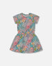 Printed French Terry Dress Lilac Tropical And Pink Flamingos - G30H88_060