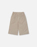 Wide Leg Capri Linen Pant White And Sage Striped - G30I20_000