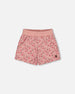 Printed French Terry Short Old Pink And Flowers - G30I26_099