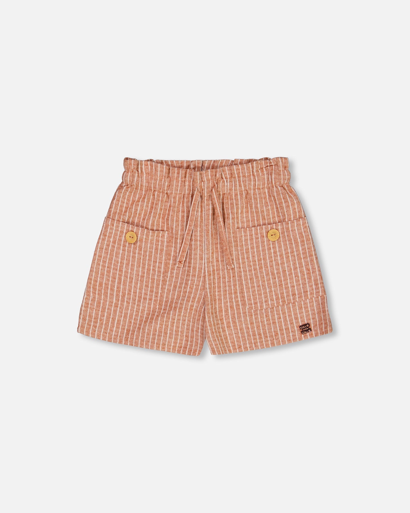 Linen Short With Pockets Old Orange Pink - G30I27_163