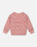 Printed French Terry Sweatshirt Old Pink And Flowers - G30I30_099