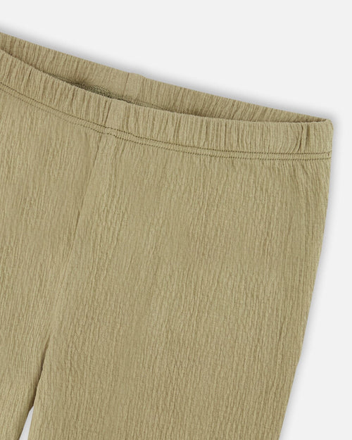 Crinkle Jersey Capri Legging Olive Green - G30I60_365