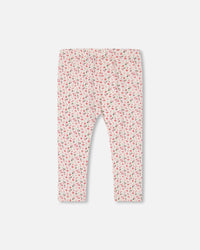 Printed Capri Legging Small Flowers On Cream Background - G30I61_097