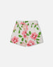 Printed French Terry Short Pink Flowers On White Background - G30J28_093