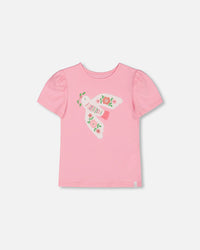 Organic Cotton Tee With Puff Sleeve Candy Pink - G30J70_605