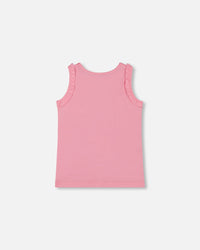 Organic Cotton Tank With Frills Candy Pink - G30J72_605