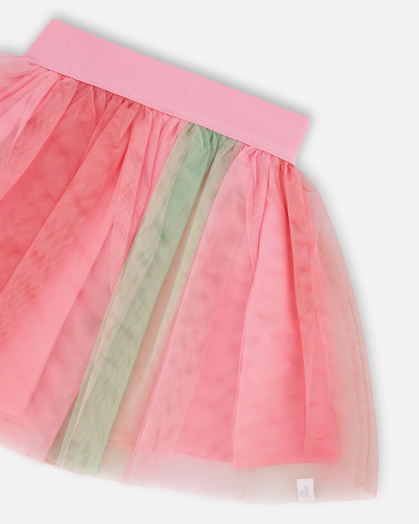 Printed Mesh Skirt Pink And Green - Deux par Deux