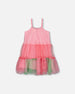 Sleeveless Color Block Tulle Dress Pink And Green - G30J89_000