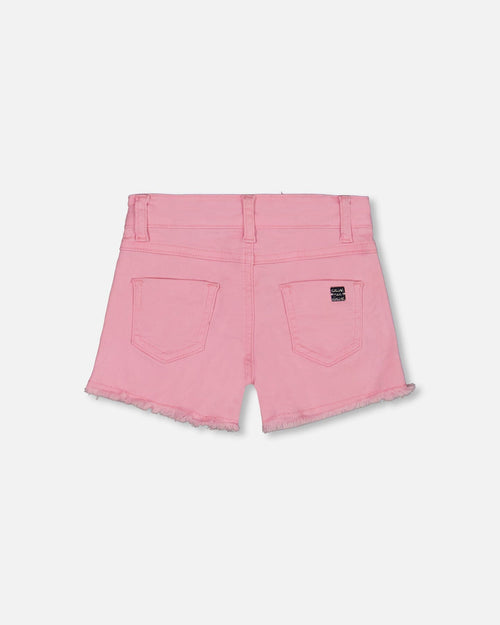 Jean Short With Embroidery Pink And Multicolored Gummies - G30K28_605