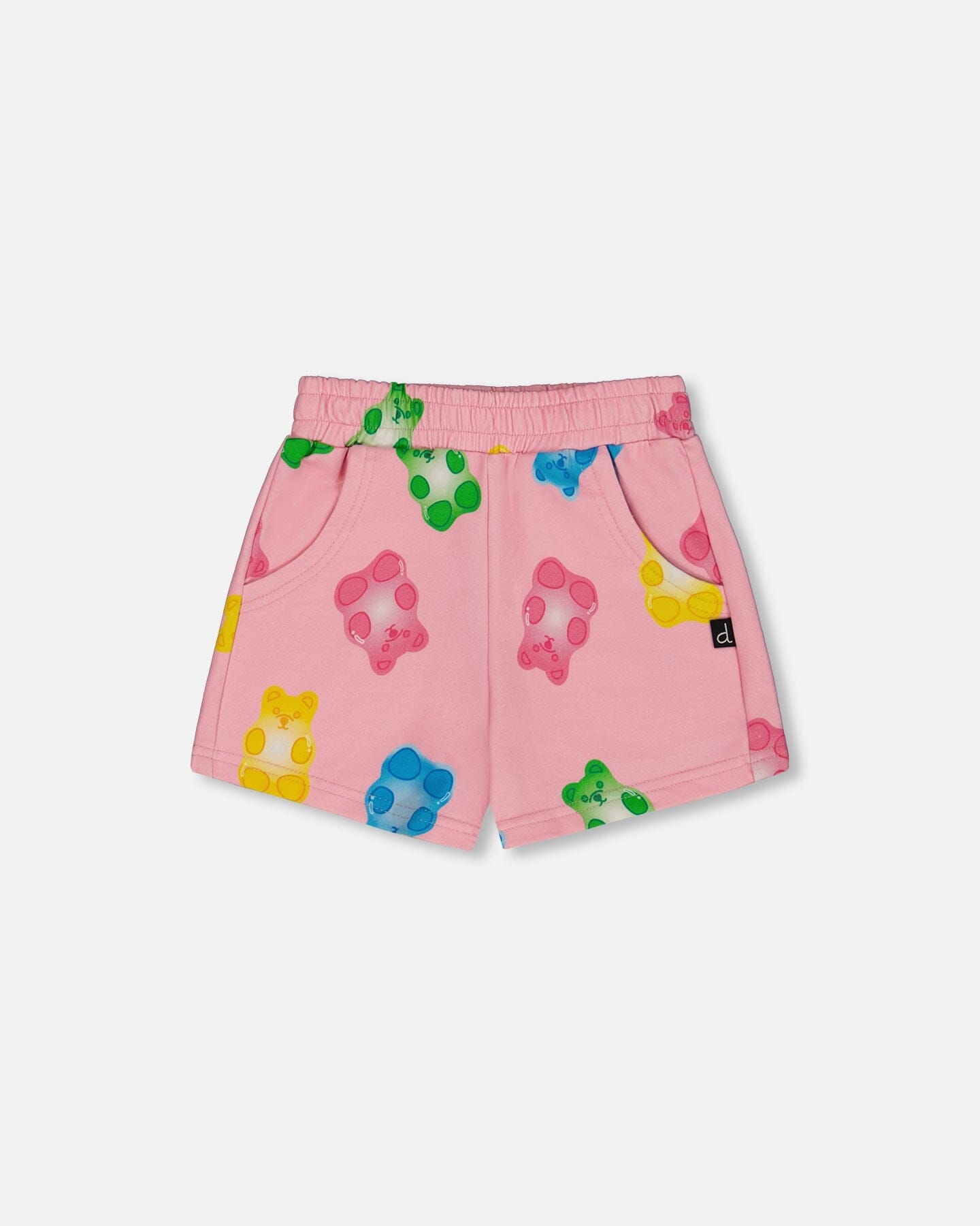 Printed French Terry Short Pink Multicolored Gummies - G30K29_000