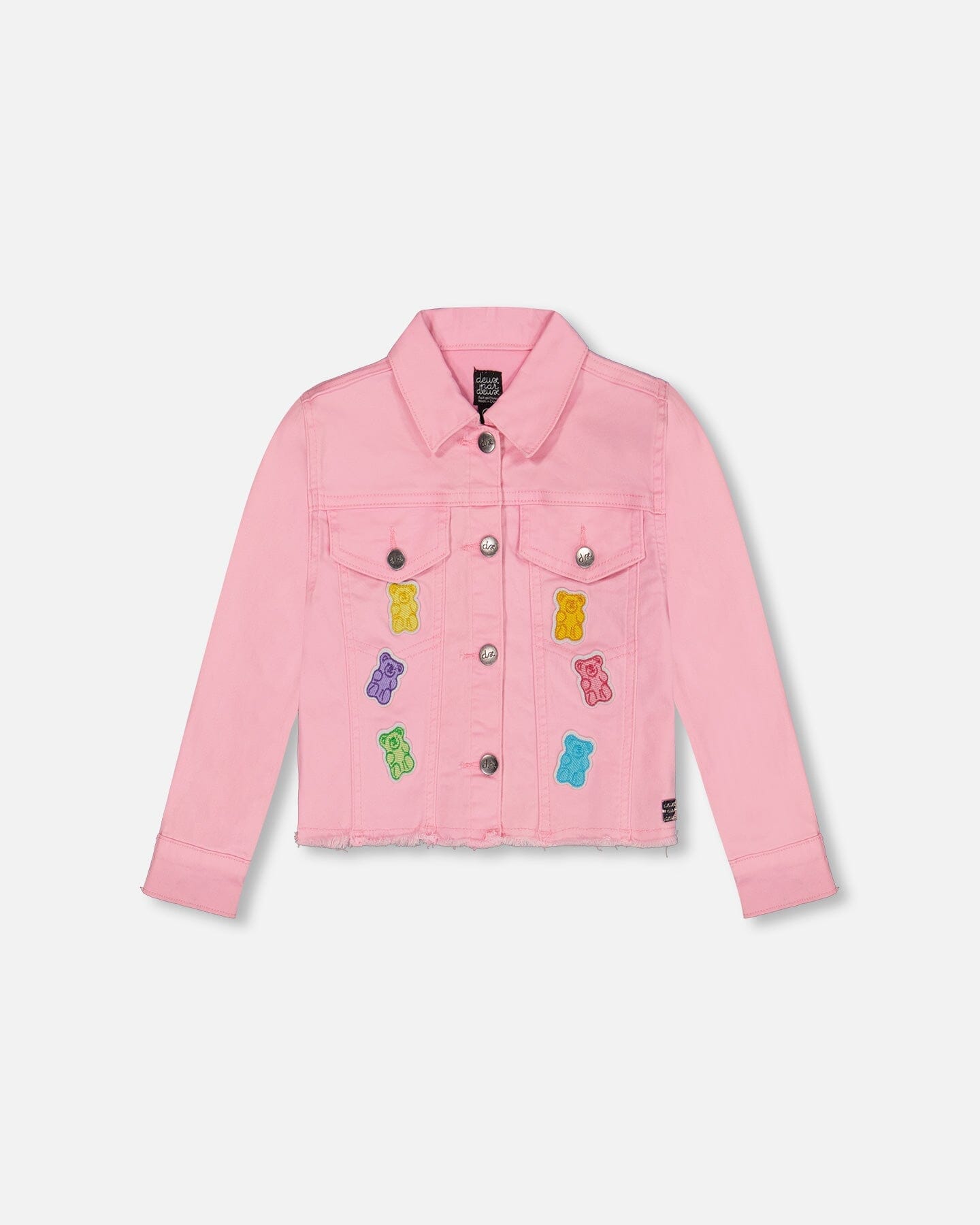 Jean Jacket With Embroidery Pink And Multicolored Gummies - G30K50_605