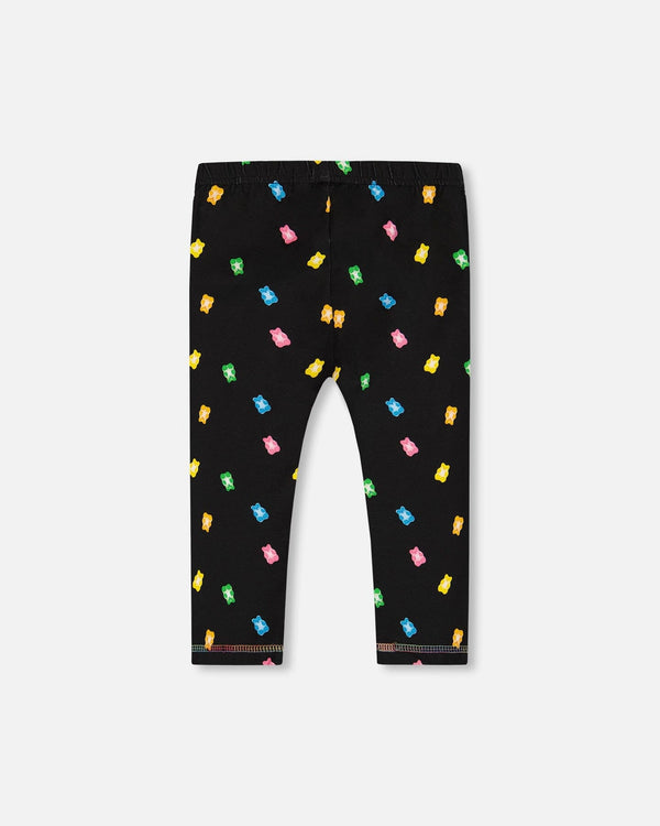 Printed Capri Legging Black And Multicolored Gummies - G30K61_077