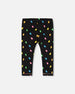 Printed Capri Legging Black And Multicolored Gummies - G30K61_077