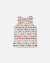 Tank Top With Knots White And Multicolored Candies