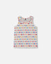 Tank Top With Knots White And Multicolored Candies - G30K73_079