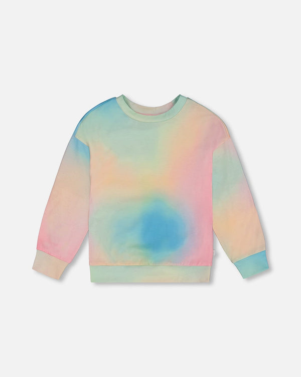 Printed Long Sleeve Top Multicolored Tie Dye - G30K74_078