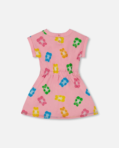 Printed French Terry Dress Pink Multicolored Gummies - G30K88_000