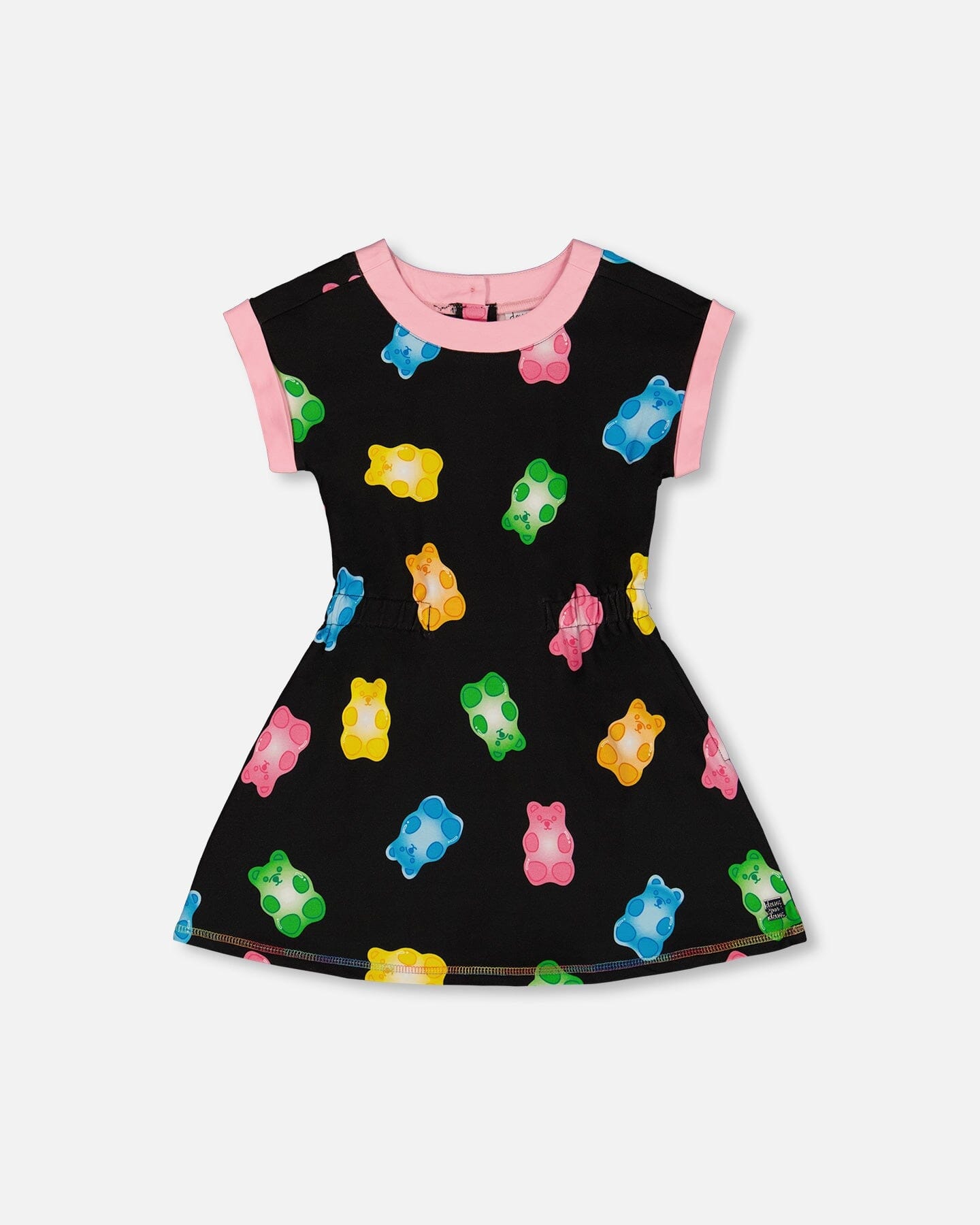 Printed French Terry Dress Black And Multicolored Gummies - G30K88_077