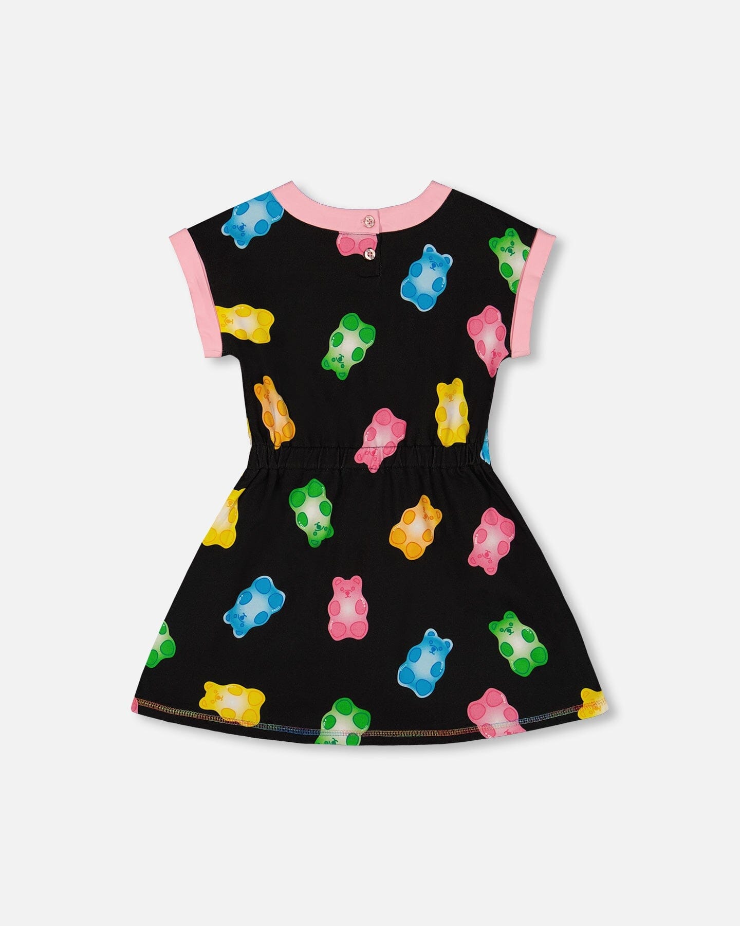 Printed French Terry Dress Black And Multicolored Gummies - G30K88_077