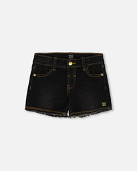 Jean Short With Embroidery Black Jeans - G30L26_124