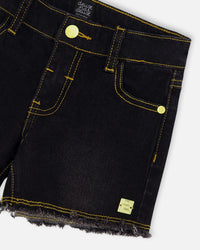 Jean Short With Embroidery Black Jeans - G30L26_124