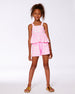 Printed Terry Tank Top And Shorts Set Vibrant Pink And White - G30MG10_624