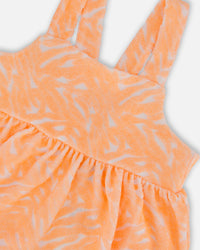 Printed Terry Tank Top And Shorts Set Vibrant Orange And White - G30MG10_807