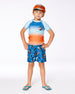 Short Sleeve Rashguard Navy Blue, Turquoise, And Orange - G30NB10_000