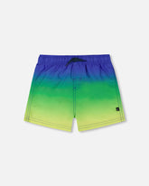 Swim Trunks Blue, Green, And Lime Gradient