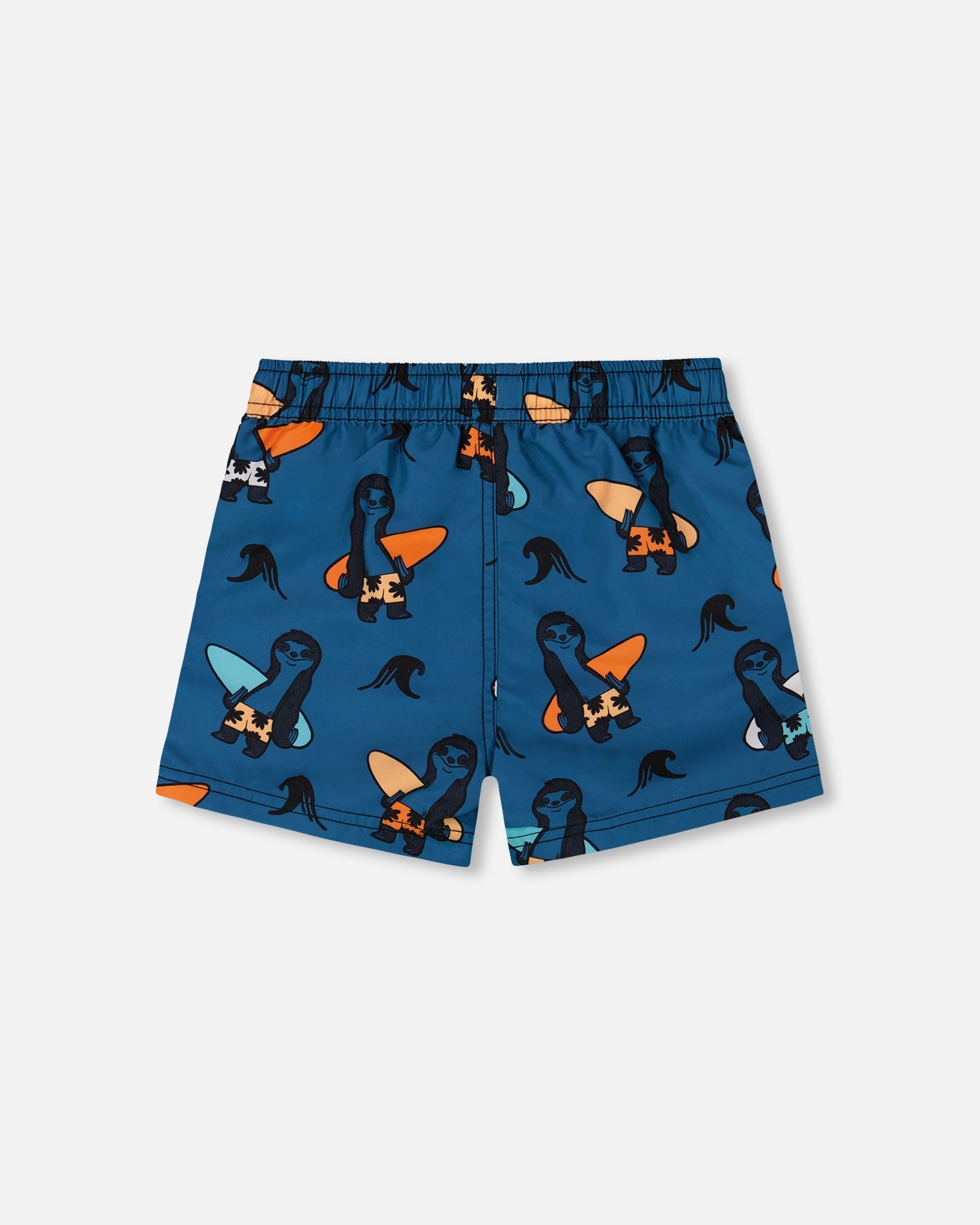 Printed Swim Trunks Orange Sloths On Navy Blue - G30NB11_038